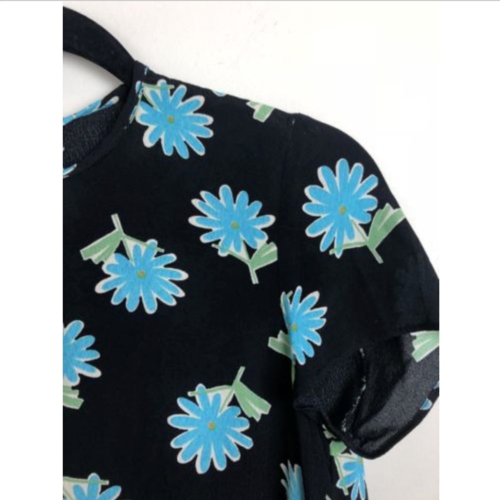 [Zara Trafaluc] Floral Blouse Dress Short Sleeve - Picture 4 of 5